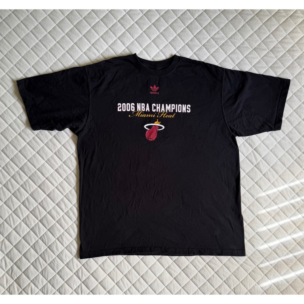 Y2K‎ Graphic 2006 Miami Heat Champions Sz XL NBA Basketball Adidas Dwayne Wade